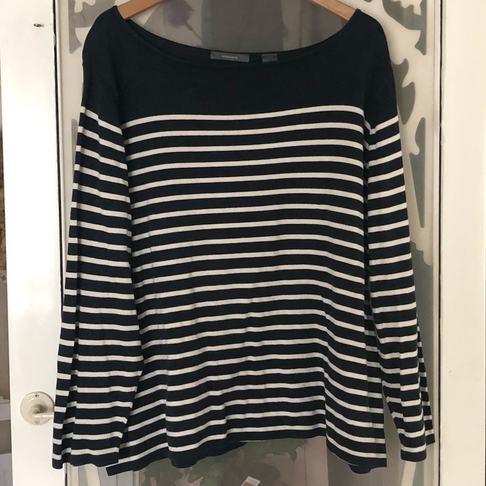 Liz Claiborne navy & white striped sweater sz3x